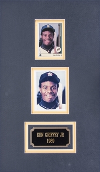 1989 Ken Griffey, Jr. Upper Deck Rookie Card and Polaroid Photo – The Image Used for Griffey, Jr.s 1989 Upper Deck Rookie Card in a 10" x 17" Framed Display